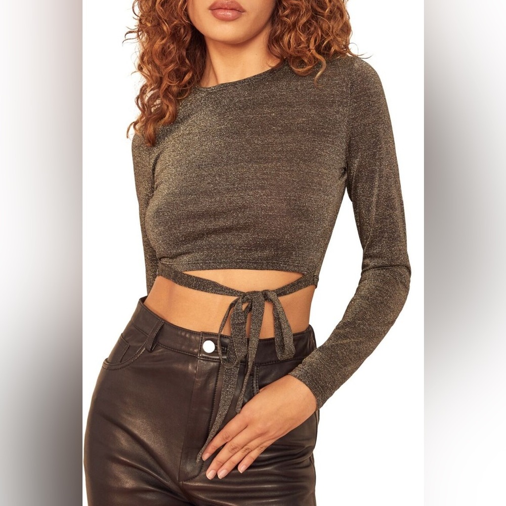Reformation Jupiter Metallic Crop Top